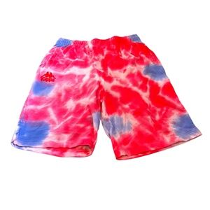 Kappa Cyntu Authentic Men's Fleece Tie Dye Drawstring Shorts Red/Blue, X-Large
